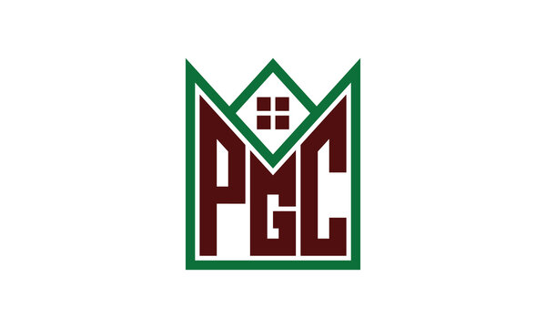 PGC initial letter builders real estate logo design vector. construction, housing, home marker, property, building, apartment, flat, compartment, business, corporate, house rent, rental, commercial