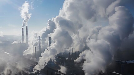 smoke from a factory polution