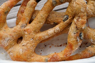 Fougasse bread with olives in Provence, France - 765994058