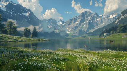 Fototapeta premium Urlaub in den Bergen