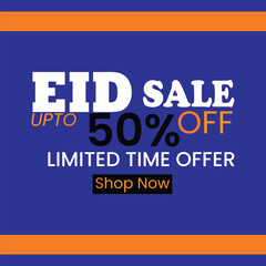 Fototapeta premium Eid sale special offer 50% off eps illustration with beautiful background