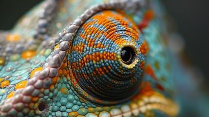 A close up of a chameleon's eye, Panther Chameleon's eye, close up
