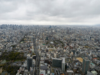 Naklejka premium 曇り空の大阪