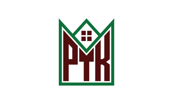 PTK initial letter builders real estate logo design vector. construction, housing, home marker, property, building, apartment, flat, compartment, business, corporate, house rent, rental, commercial