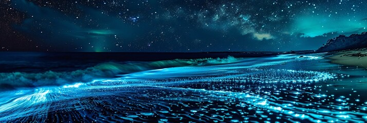 Capturing the Ethereal Beauty of Bioluminescent Beaches at Night