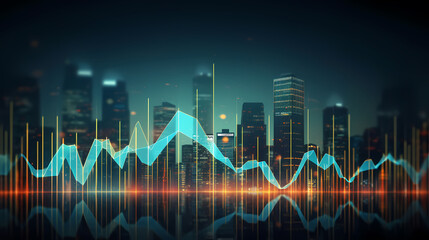 Fototapeta premium Background image for exchange trading chart