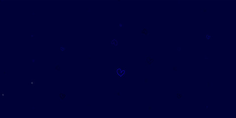 Light Pink, Blue vector texture with lovely hearts.