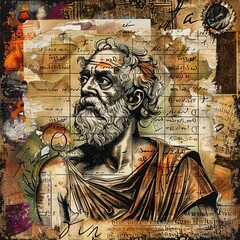 Fototapeta premium a painting of a man with a beard