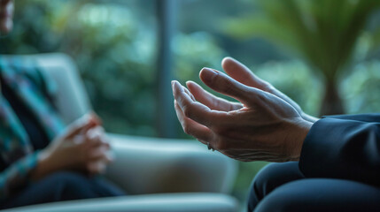 Healthcare Concept Psychotherapy Session with Patient and Professional Mental Health Diagnosis
