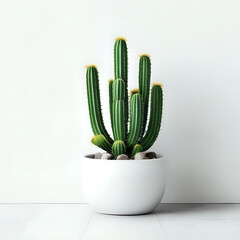 small cacti with a white wall background - generated by ai
