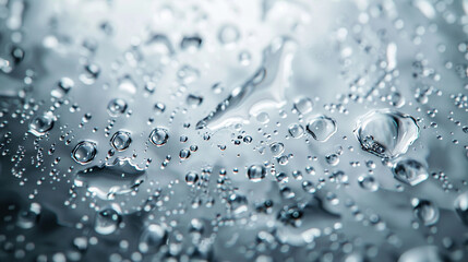 Macro Close-up of Water Droplets and Bubbles