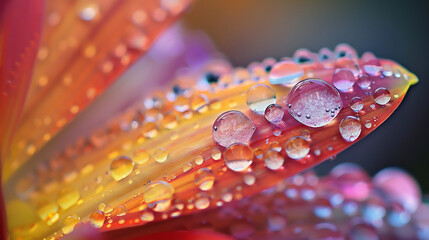 water drops on a yellow flower