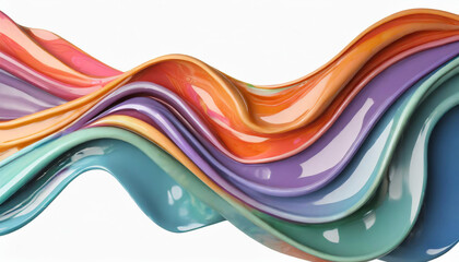 Abstract Prismatic Cascade: A Mesmerizing Blend of 3D Liquid Rainbow Waves 