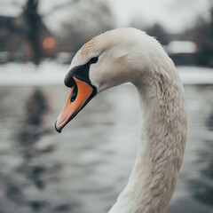 Elegant Swan Close-Up on Serene Water