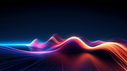 Fototapeta premium Technology abstract line background and light effect, technology sense background