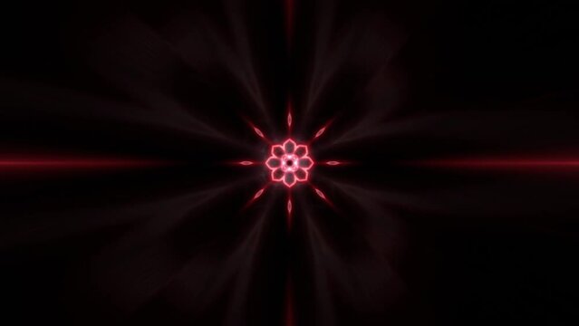 Abstract background Kaleidoscope red loop in 4k resolution