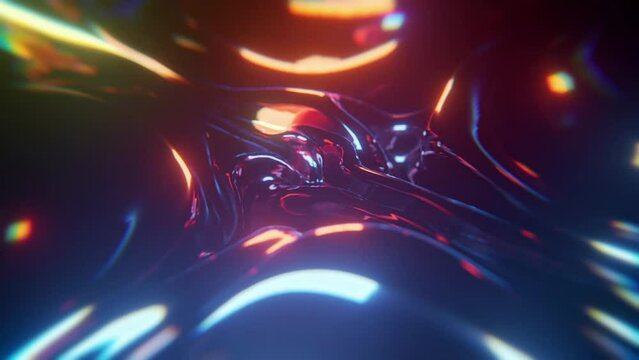 Abstract background of colorful neon futuristic ocean water liquid in 4K resolution
