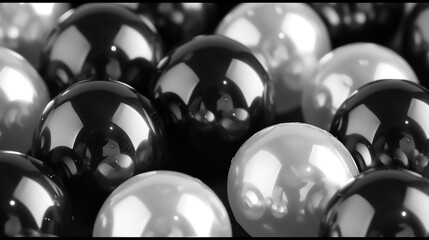 black and white spheres pearls