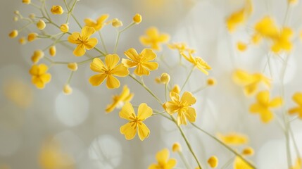 Spring bouquet minimalist wallpaper on soft white background with space for text