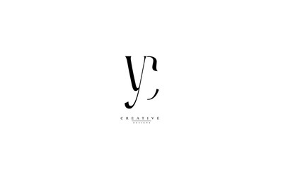 Alphabet letters Initials Monogram logo YC Y C