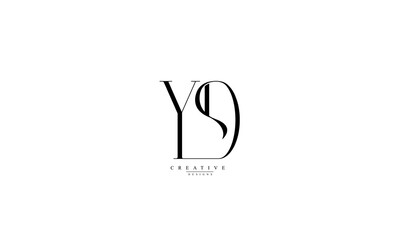 Alphabet letters Initials Monogram logo YD D Y DY