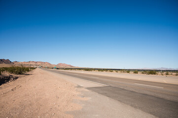 Highway 95 south of Las Vegas, near Boulder City, in the Nevada desert.