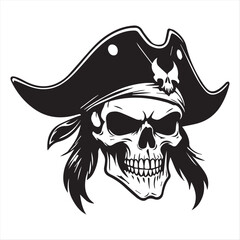 Skull , human skull , pirate skull , Human skull silhouette design