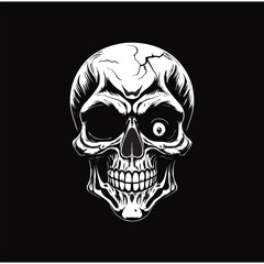 Skull , human skull , pirate skull ,  Pirate skull illustration design