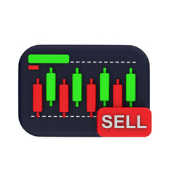 Tradding 3D Icon element