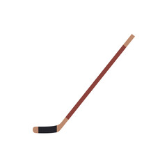 Hokey stick flat design vector illustration. Hokey puck stick isolated, sport ice icon, game equipment, goal or competition, leisure and activity. Sport hockey object icon concept.