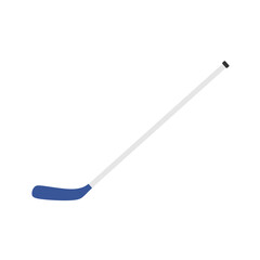 Hokey stick flat design vector illustration. Hokey puck stick isolated, sport ice icon, game equipment, goal or competition, leisure and activity. Sport hockey object icon concept.