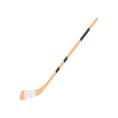 Hokey stick flat design vector illustration. Hokey puck stick isolated, sport ice icon, game equipment, goal or competition, leisure and activity. Sport hockey object icon concept.
