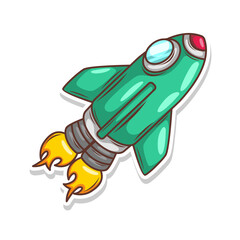 Launching spaceship rocket illustration art