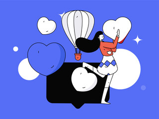 Happy Valentine's Day flat character vector concept business hand drawn illustration
