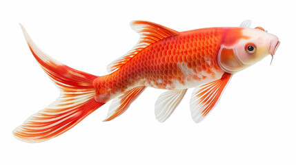 Goldfish in close up isolated on white