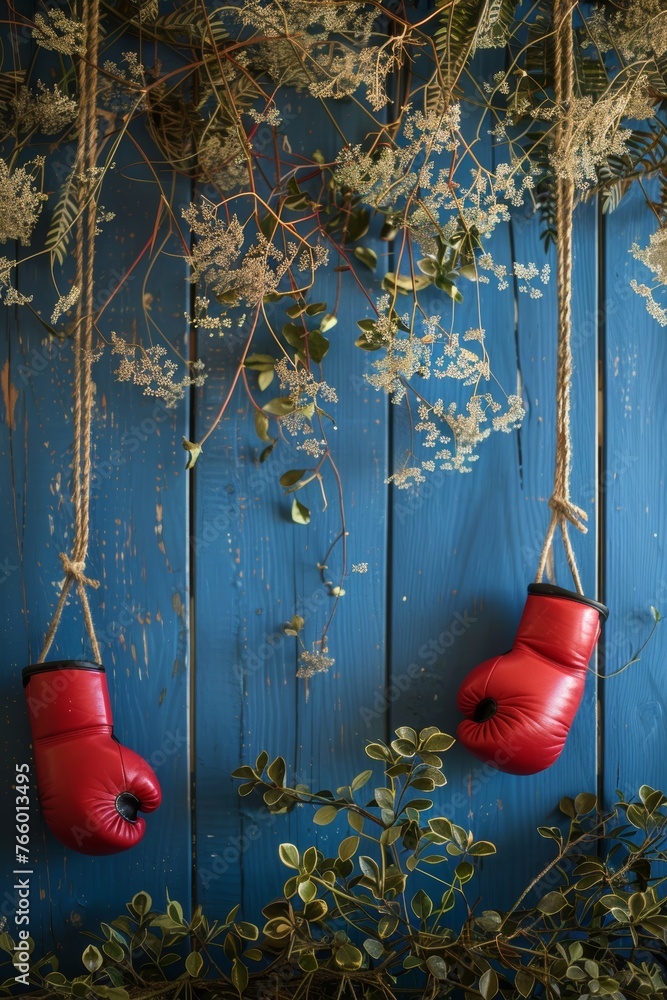 Poster dynamic boxing gloves poster with generous space for customizable text placement