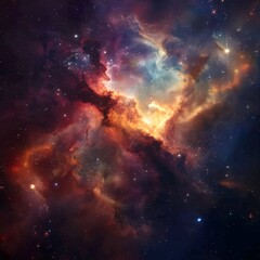 A mesmerizing cosmic landscape filled with stars, nebula, and the mysteries of the universe