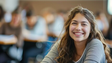 Portrait of a student in a classroom