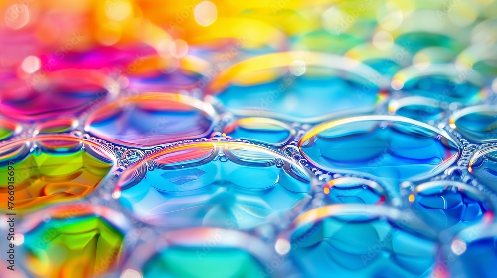 Poster vivid rainbow reflections in soap bubble creating captivating and colorful background imagery