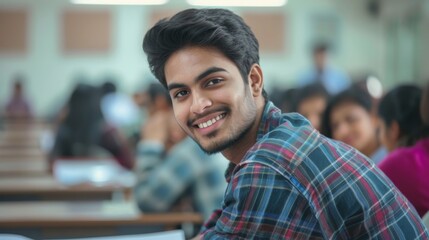 Obraz premium Portrait of a student in a classroom