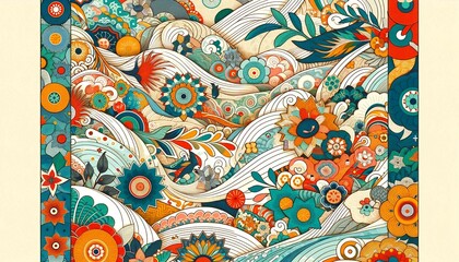 Vibrant Bingata Patterns: The Art of Okinawan Textiles - Generative AI