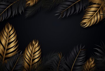 Iconic golden leaves on a dark background, framed by decorative borders.