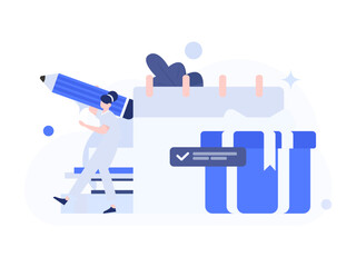 Virtual characters social communication concept business flat vector hand drawn illustration
