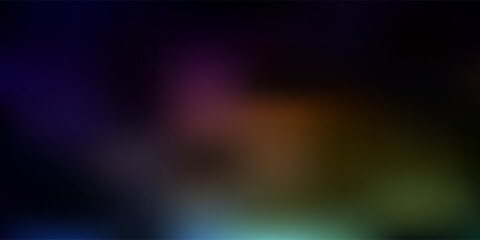 Dark multicolor vector blurred background.