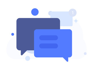 Virtual characters social communication concept business flat vector hand drawn illustration
