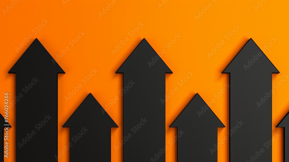 Poster dynamic financial growth arrows background with abundant space for convenient text placement
