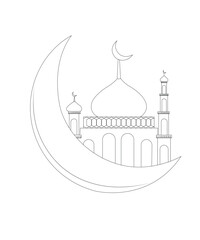 Eid Mubarak  coloring page for kids adults  and everyone, Art & Illustration