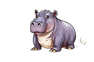 Fototapeta premium hippopotamus cartoon isolated on white