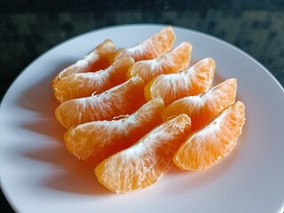 Peeled orange slices