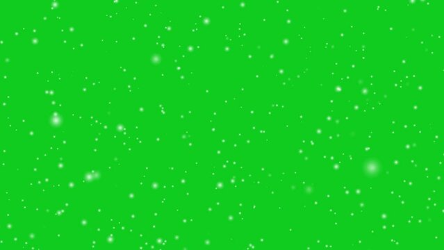 Snowfall overlay on green background. Snow falling on green screen background,
 Realistic Snow Falling in Front of Green Screen. Winter Creative Background, snowflakes slowly dropping in the wind. 